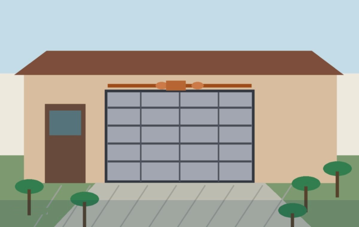 Garage door torsion spring gap check at an Afton Oaks Texas home